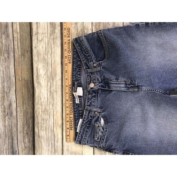 St Johns Bay Womens Jeans Straight Leg Flare Blue 8 Average Stretch Medium Wash - Picture 4 of 11